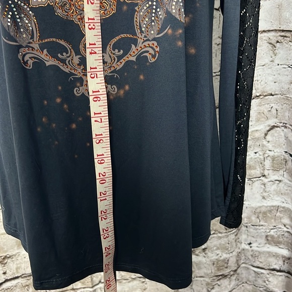 Harley Davidson Women’s Lace Long Sleeve Crest Graphic Top Size 2X - Picture 8 of 11